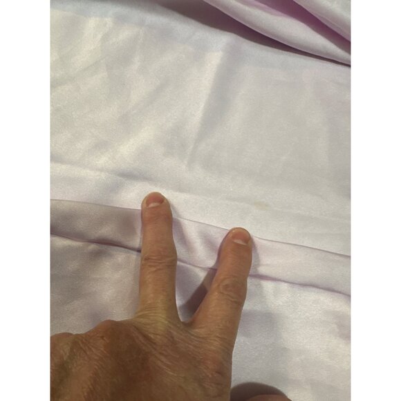 Vintage Cira Lilac Satin-Feel Nightgown With Embroidered Detail & Spaghetti Stra - Picture 10 of 10